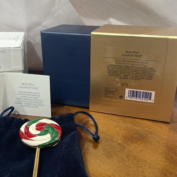 2008 Lollipop Twist Estee Lauder Solid Perfume Compact with box - Picture 6 of 8